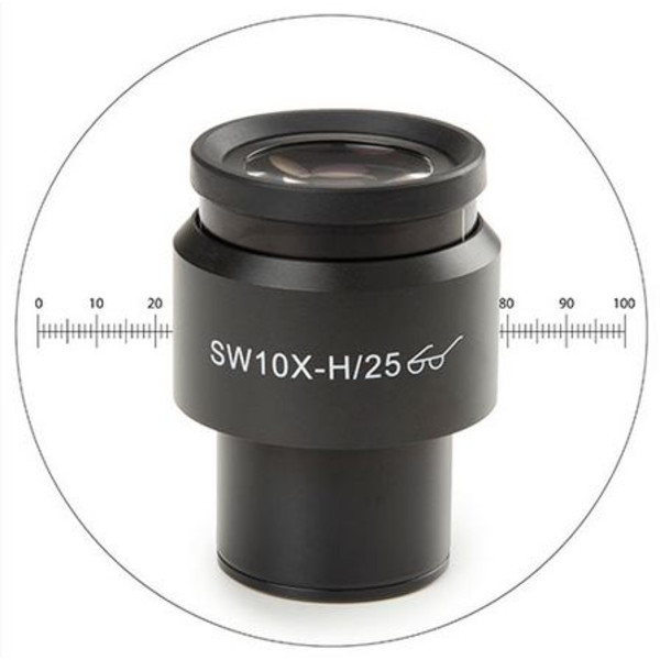 Euromex 10x/25 mm, SWF, micrómetro, Ø 30 mm, DX.6010-M (Delphi-X)