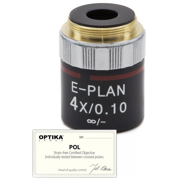Optika objetivo 4x/0.10, infinity, N-plan, POL, M-144P  (B-383POL)