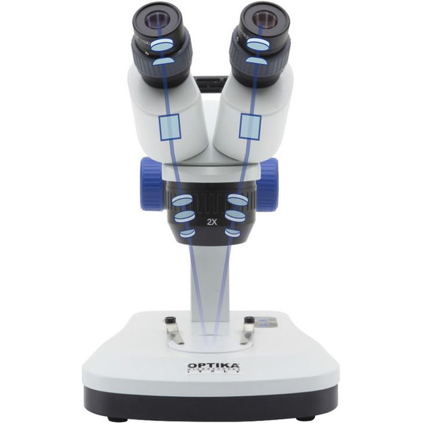 Optika Microscopio estereo SRF-33, bino, 20x, 40x, brazo fijo