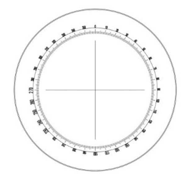 Motic Plato reticulado, transportador de ángulos 360°/1°, retículo, Ø23 mm (SMZ-140)