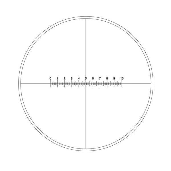 Motic Retículo con escala (10 mm en 100 partes) y retículo (Ø19 mm)