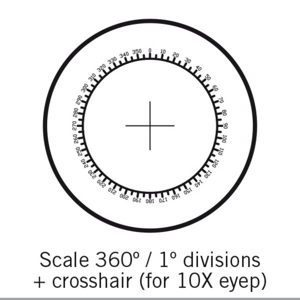 Motic Placa con escala 360°/1°, Ø 25 mm, solo para 10X (SMZ-161)