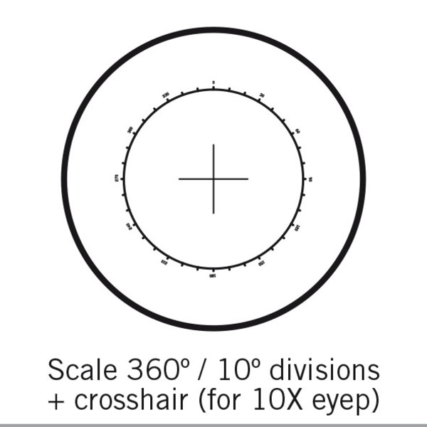 Motic Placa con escala 360°/10°, solo para 10X, Ø 25 mm (SMZ-161)
