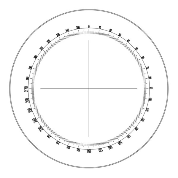 Motic Transportador de ángulos para ocular micrométrico WF10X/23 mm, 360º, graduación de 30º y retícula