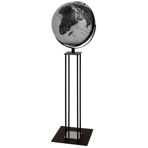 TROIKA Globo terráqueo de pie Worldtrophy Matt Silver 42,5cm
