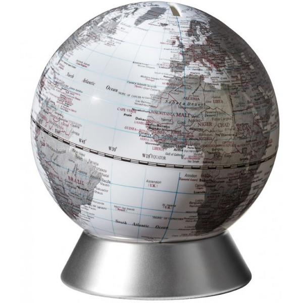 TROIKA Globo terráqueo Alcancía Orion White 14cm