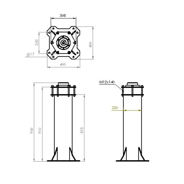 ASToptics COLUMNA HD de 219 mm PARA EQ6/AZEQ6 - BLANCA