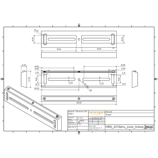 ASToptics PLACA TIPO VIXEN MEJORADA, 200 mm