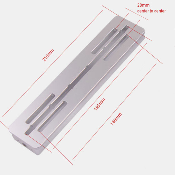 ASToptics PLACA UNIVERSAL V DE 215 mm con PLATAFORMA DE 50 mm (ROJA)