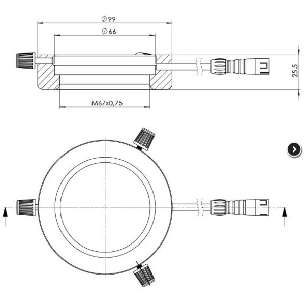 StarLight Opto-Electronics RL4-66 B, blau (470 nm), Ø 66mm