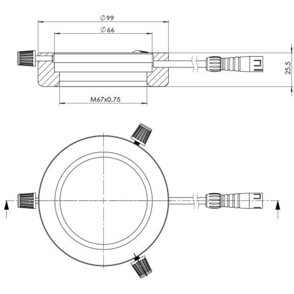 StarLight Opto-Electronics RL4-66-S4 WW, segment.,  warm-weiß (3.500 K), Ø 66mm