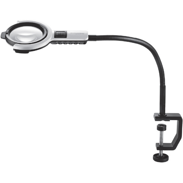 Eschenbach Lupa de mesa varioLED flex, 6 dpt, 2,5x, Ø 76 mm, Trípode 600 mm