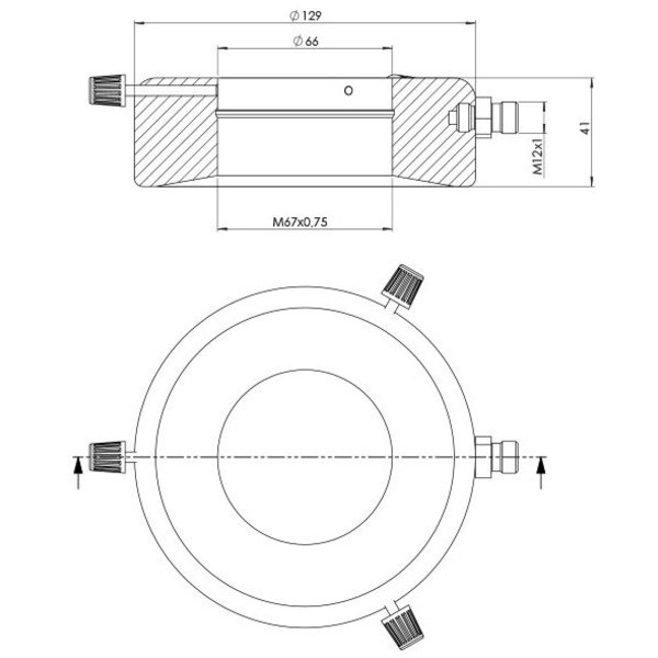 StarLight Opto-Electronics RL12-10s-24V B, Spot,  azul (470 nm), Enchufe M12 (4 polos), Ø 66 mm