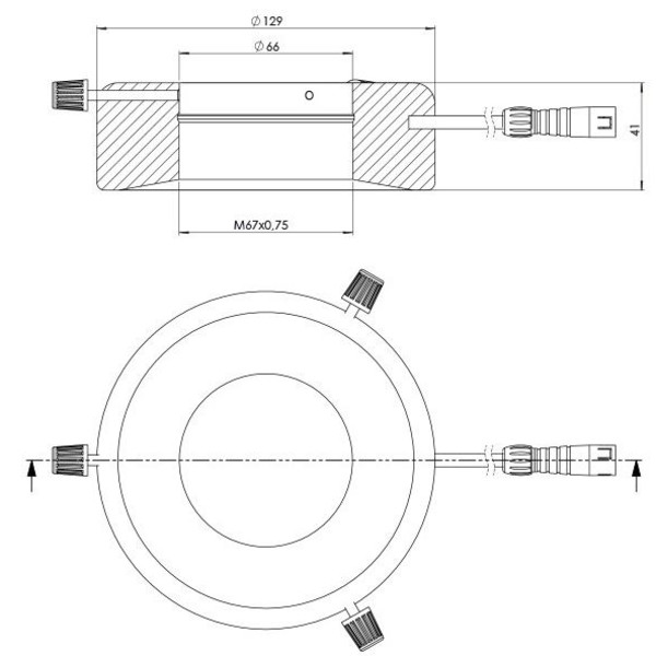 StarLight Opto-Electronics RL12-10s-S4 R, spot, segmento, rojo (625 nm), Ø 66mm