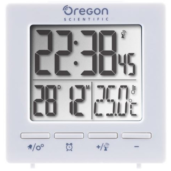 Oregon Scientific Estación meteorológica Despertador radiocontrolado con indicación de la temperatura ambiente blanco
