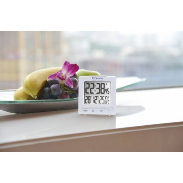 Oregon Scientific Estación meteorológica RC Alarm clock with temperature white