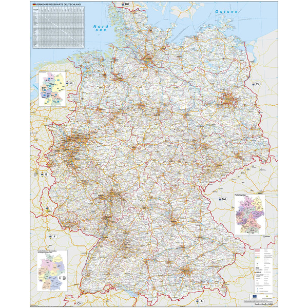 Stiefel Mapa Verkehrswegekarte Deutschland
