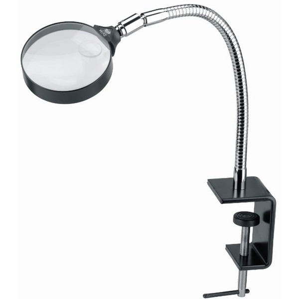 Schweizer Lupa de mesa con pinza, 2x/Ø120 mm, biconvexa