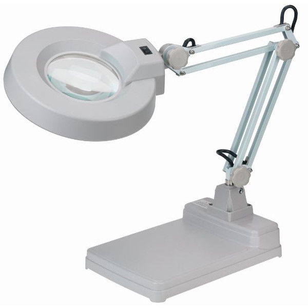 Schweizer Lupa con luz Brazo de tijera Base de mesa, 2x/Ø125 mm, biconvexa, 22 W