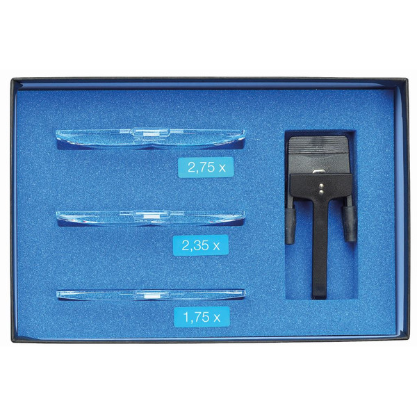 Schweizer Lupa Basic-Line RIDO-CLIP Lentes 1,75x, 2,35x, 2,75x