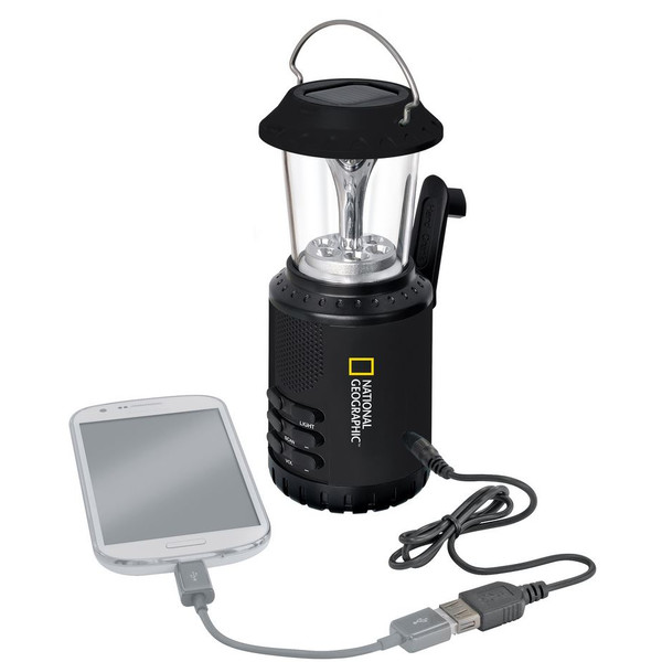 National Geographic Farol solar de camping con radio