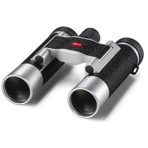 Leica Binoculares Ultravid 10x25 en cuero, de color plateado