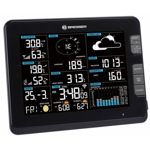 Bresser Estación meteorológica Profi W-Lan Center 6in1