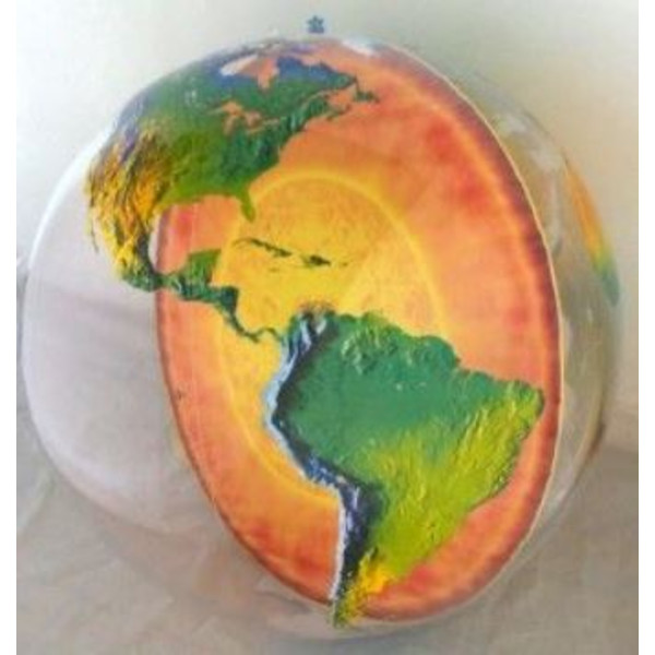 Inflatable globe with earth's core