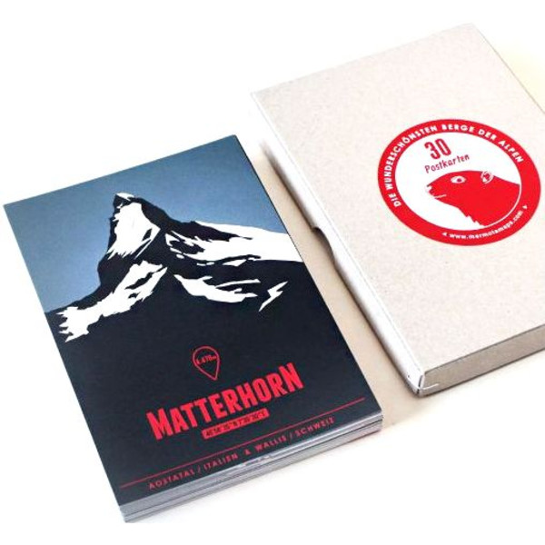 Marmota Maps Set de 30 postales Alpenberge
