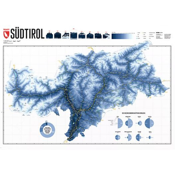 Marmota Maps Mapa regional Tirol del Sur Ski Blue