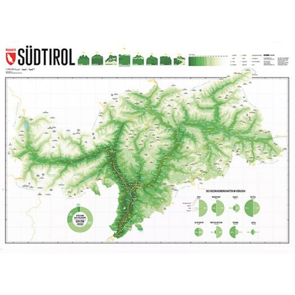 Marmota Maps Mapa regional Montaña verde del Tirol del Sur