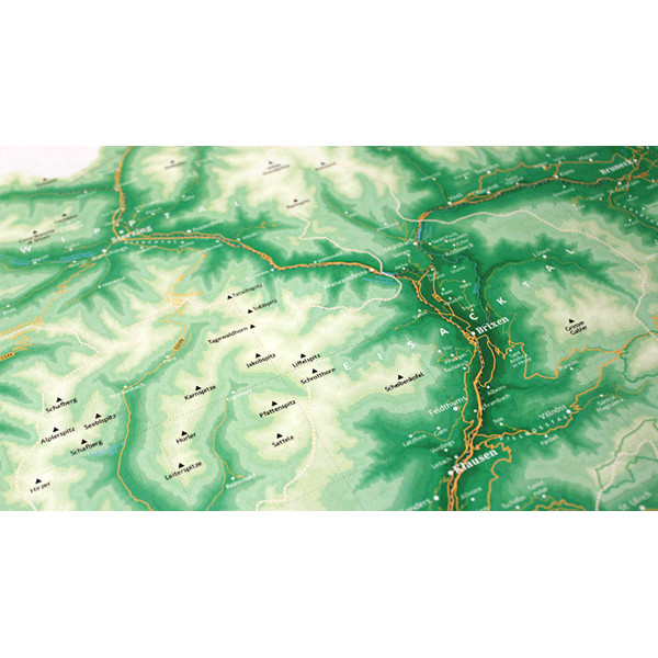 Marmota Maps Mapa regional Montaña verde del Tirol del Sur