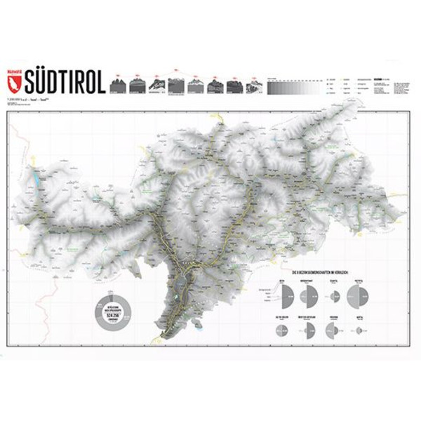 Marmota Maps Mapa del Tirol del Sur Gris