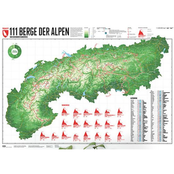 Marmota Maps Mapa alpino 111 montañas y 20 rutas de senderismo