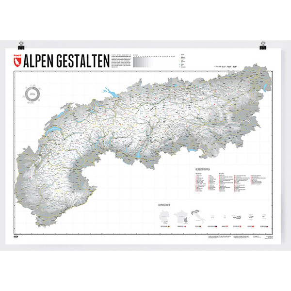 Marmota Maps Mapa regional Diseñar los Alpes (100x70cm)