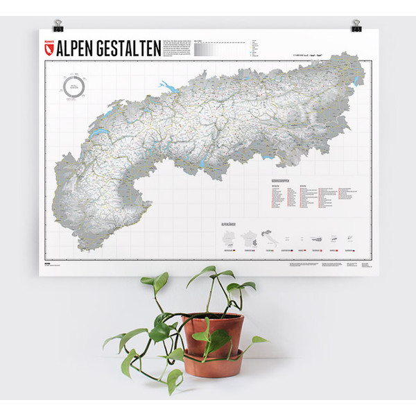 Marmota Maps Mapa regional Diseñar los Alpes (100x70cm)
