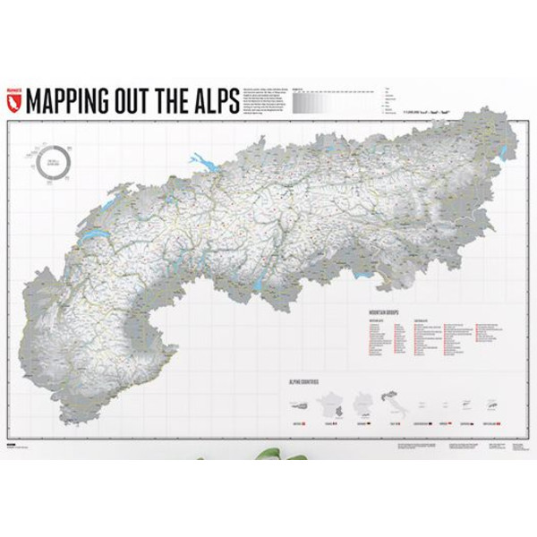 Marmota Maps Mapa regional Diseñar los Alpes (Inglés)