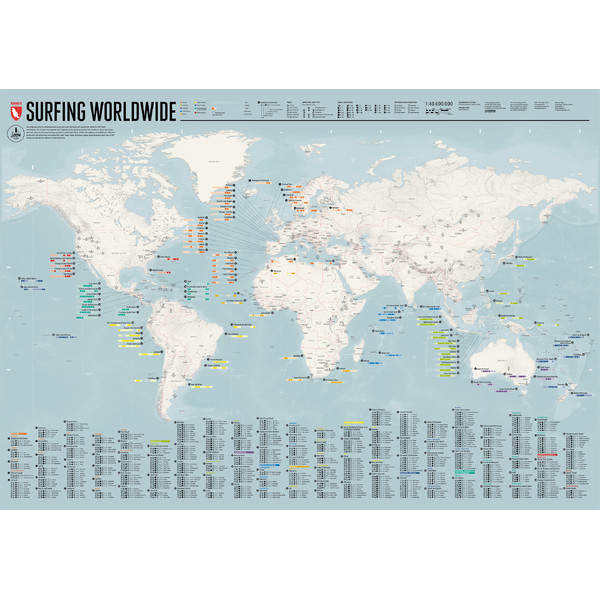 Marmota Maps Mapamundi Weltkarte Surfing Worldwide (Englisch)