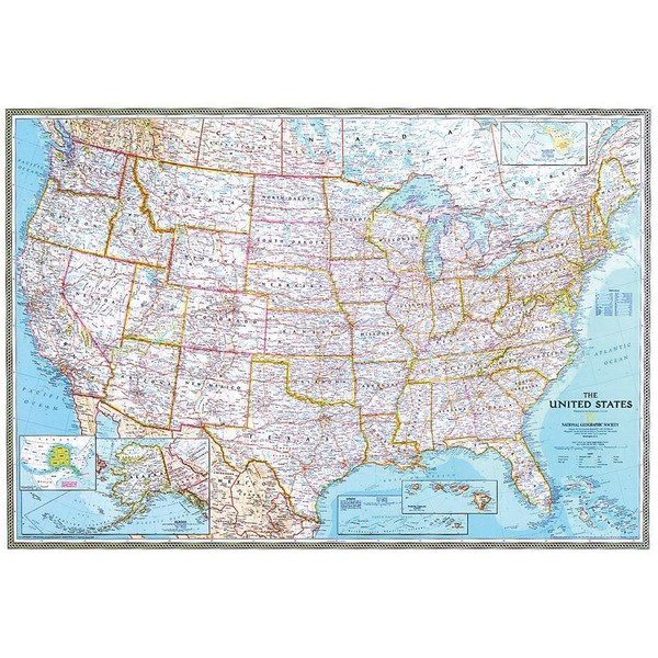 National Geographic Mapa de Estados Unidos, político, formato XXL