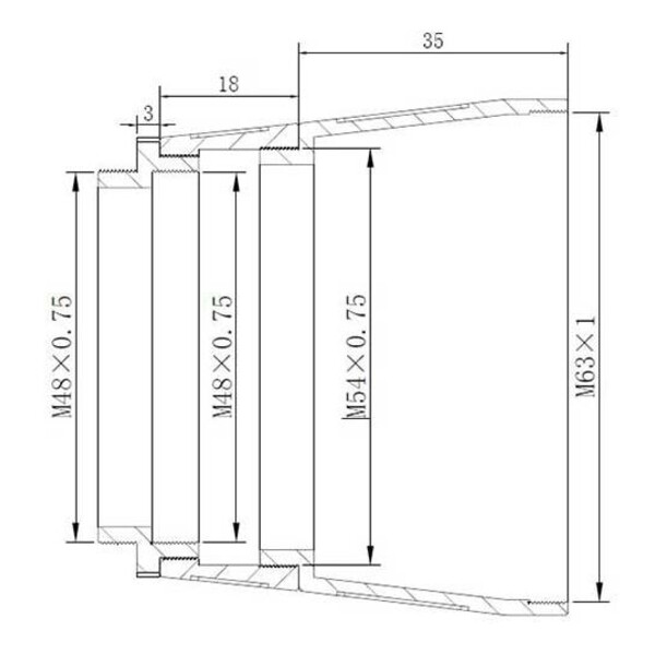 TS Optics Adaptador de Proyección Adapter M63/T2