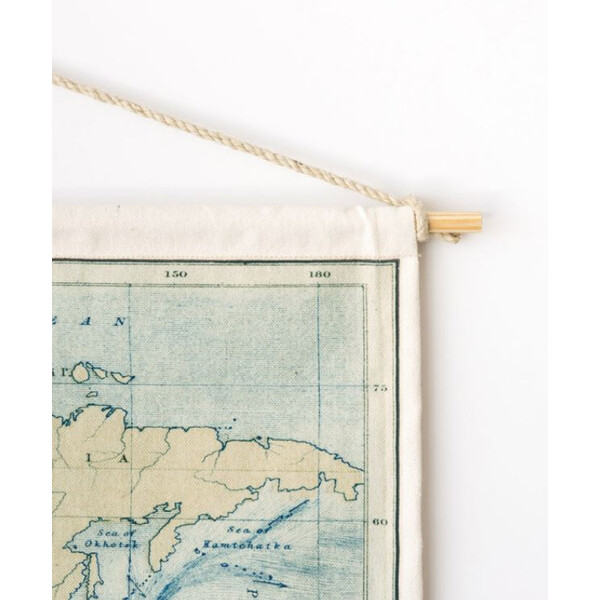 Miss Wood Mapamundi Woody Cotton Map Oceans