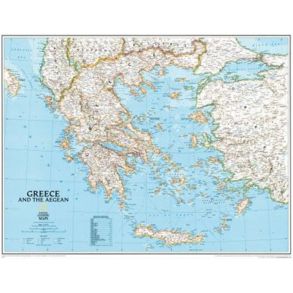 National Geographic Mapa Greece laminated