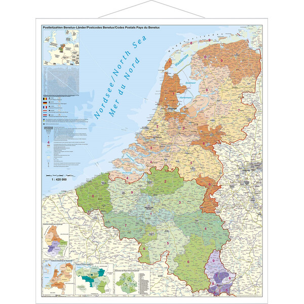 Stiefel Mapa regional Benelux mit Postleitzahlen (97x137)