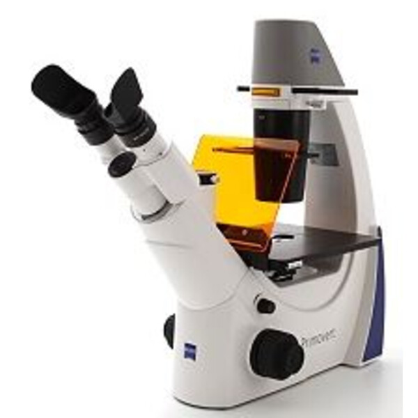 ZEISS Microscopio invertido Primovert trino Ph1, 40x, 100x, 200x, 400x, Kond 0.3, Fluo 470nm