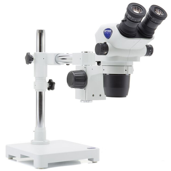 Optika Microscopio stereo zoom SZO-7 bino, 6,7-45x, en voladizo, AM Arms, sin Iluminación