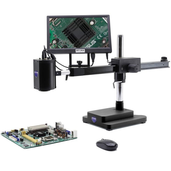 Optika Microscopio IS-02, zoom opc. 1x-14x, cámara 2MP, pantalla 11,5 pulgadas