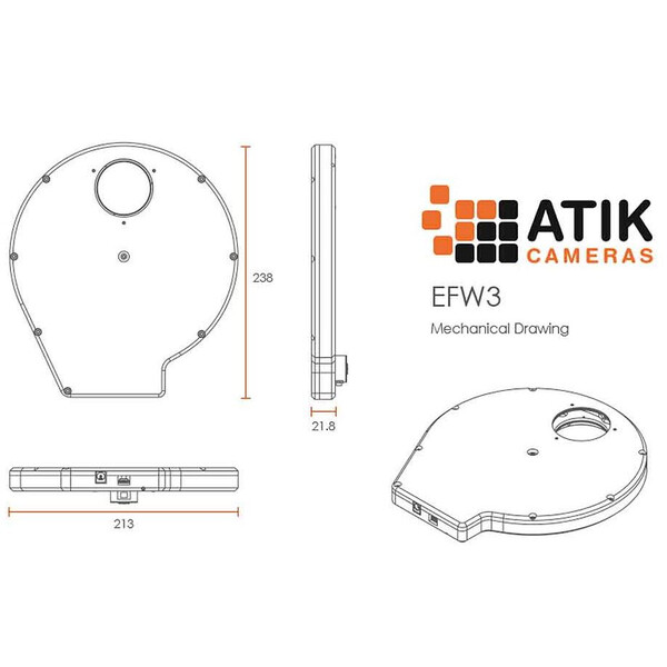 Atik EFW3 7x 2" Rueda de filtros electrónica