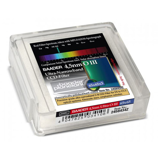 Baader Filtro CCD OIII Ultra-Narrowband de 4,5 nm 65x65 mm