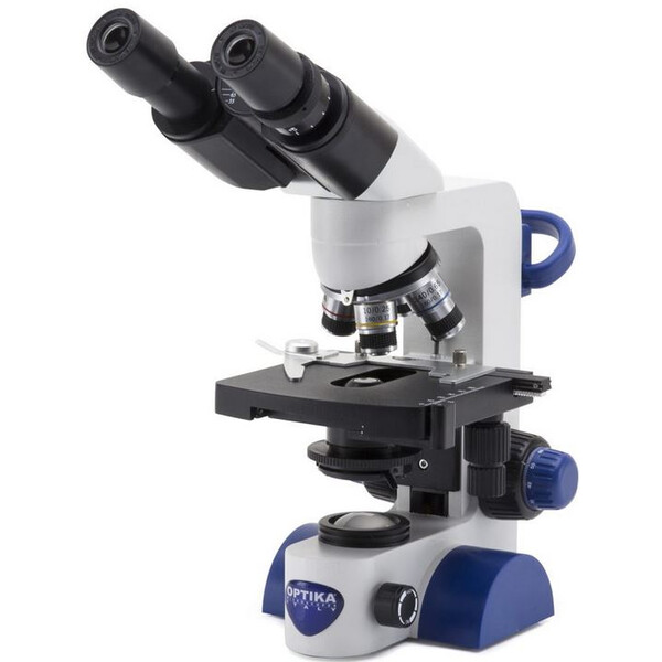 Optika Microscopio B-67, bino, 40-600x, LED, batería, mesa en cruz