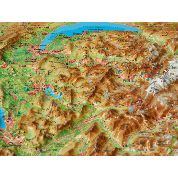 3Dmap Mapa regional Les Alpes Françaises et ses massifs alpins